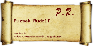 Puzsek Rudolf névjegykártya